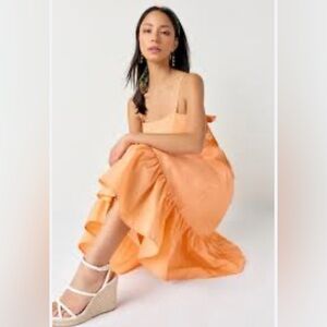 NWT- Mi Ami For Francesca’s Andrea Sleeveless Bow Back Orange Dress Size XL